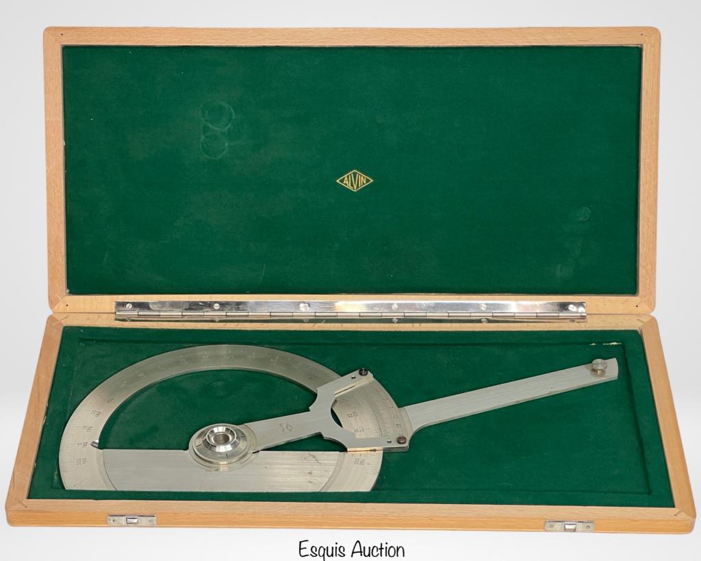 Vintage Alvin- Germany Semi-Circular Protractor: Vintage Alvin- Germany Semi-Circular Protractor in Original Box. Model- P388/A. Good Condition.