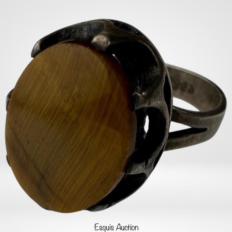Vintage Sterling Silver & Tiger's Eye Ring (1 of 5)