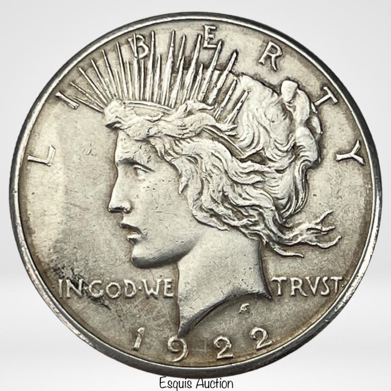 1922 US Silver Peace Dollar Coin- MS65 (1 of 2)