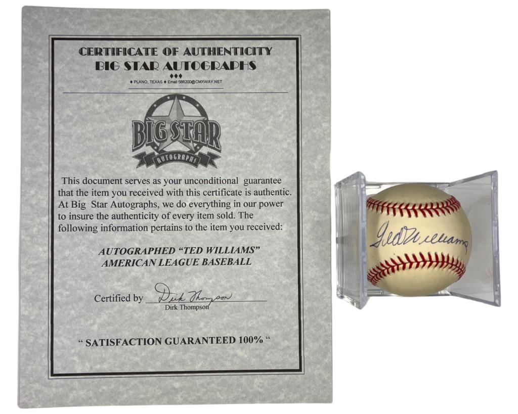 Ted Williams Autographed American League Baseball (1 of 4)