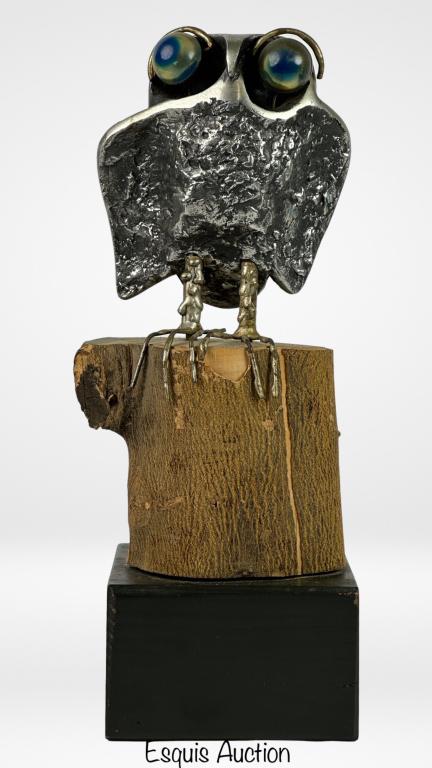 1969 Curtis Jere Brutalist Owl Cast Sculpture (1 of 6)