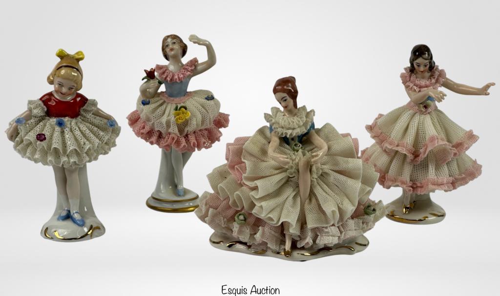 Dresden Porcelain Lace Ballerina Dancers Figurines (1 of 12)