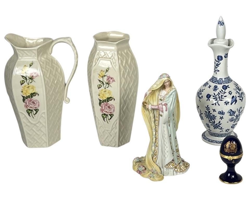 Belleek Millennium Vase & Pitcher, Lenox Figurine (1 of 14)