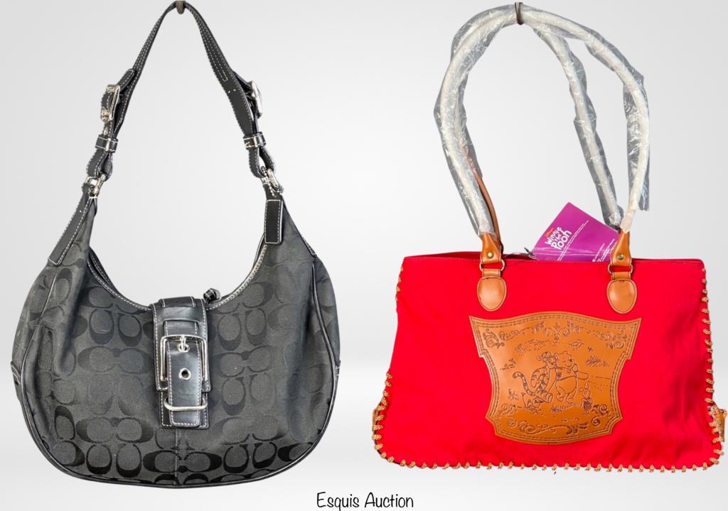 Coach Black Signature Shoulder Bag & Winnie the Po (1 of 6)