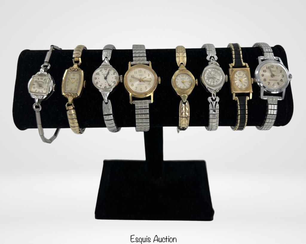 Vintage Mechanical Ladies Wrist Watches: Vintage Mechanical Movement Ladies Wrist Watches including Bulova, Elgin, Waltham, Tamex, etc.. Some are Gold Filled. All tested and are in good working condition.
