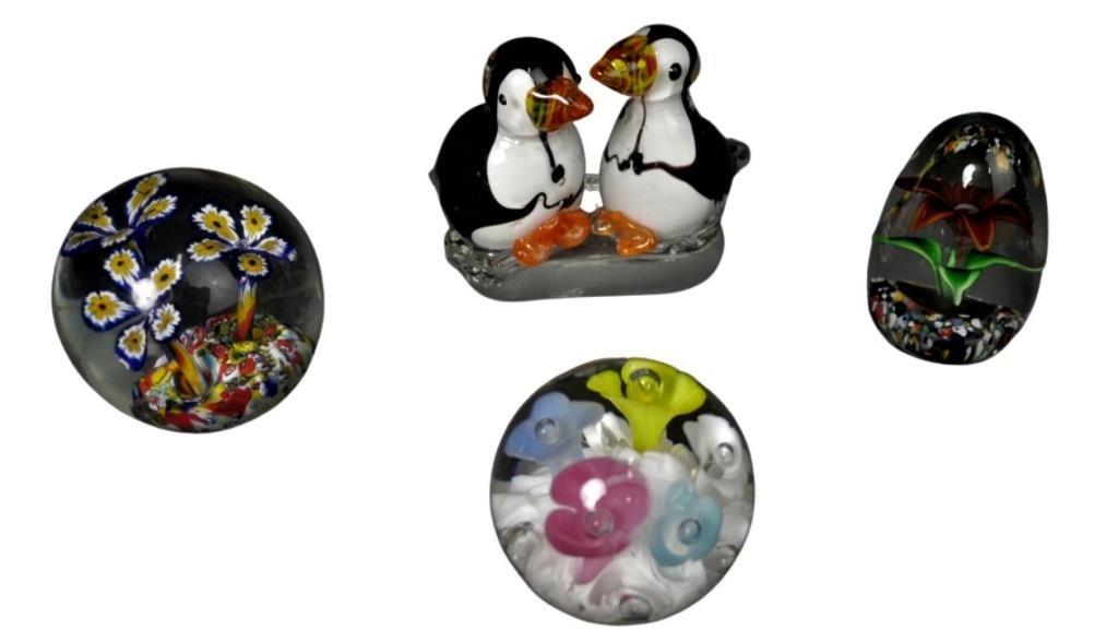 Art Glass Paperweights & Pair of Glass Penguins (1 of 11)
