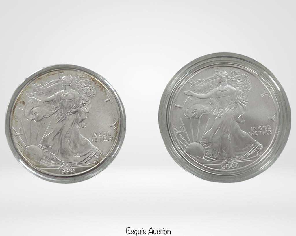 1999 & 2006 American Silver Dollar Coins (1 of 5)