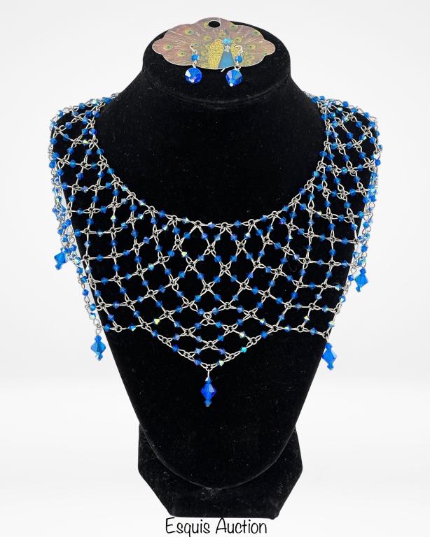 Genuine Swarovski AB Crystal Beads Bib Necklace (1 of 4)
