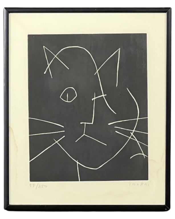 Kyohei Inukai "Mr. C" Original Signed Lino Cut (1 of 4)