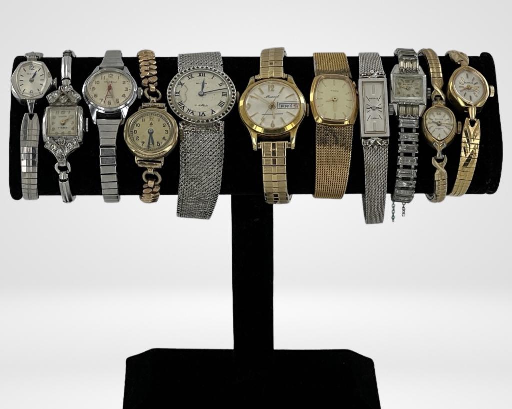 Vintage Wrist Watches- Benrus, Hamilton, Elgin,: Vintage Wrist Watches- Benrus, Hamilton, Elgin, Bulova including Gold Filled. Some might be as found, untested.