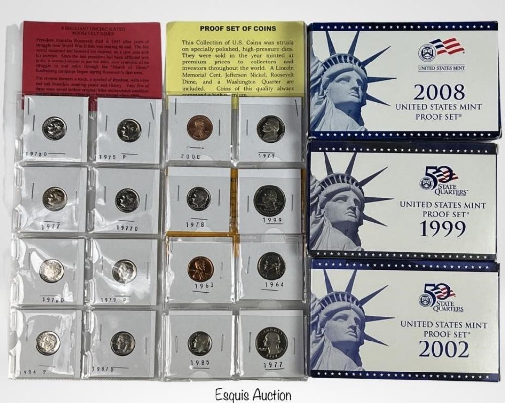 US Mint Proof Coin Sets & BU Roosevelt Dimes (1 of 11)