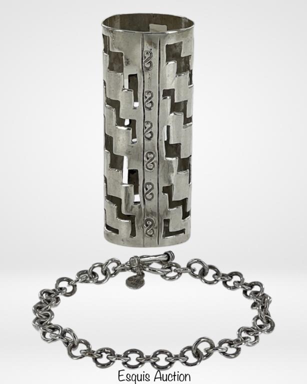 TBC Sterling Silver Bracelet & Lighter Cover (1 of 5)