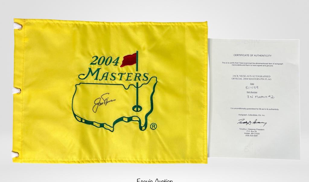 Jack Nicklaus Autographed 2004 Masters Pin Flag (1 of 4)