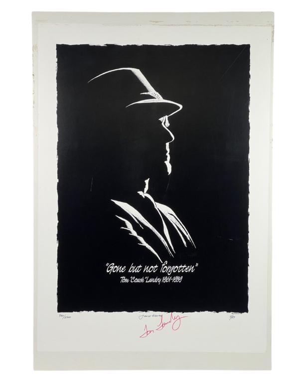 Coach Tom Landry Signed LE Litho Dallas Cowboys (1 of 4)