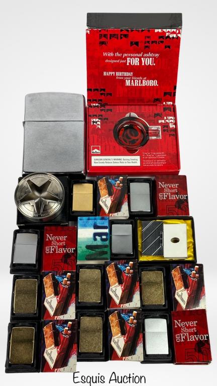 Lot of mostly Zippo Marlboro Promotional Lighters (1 of 4)