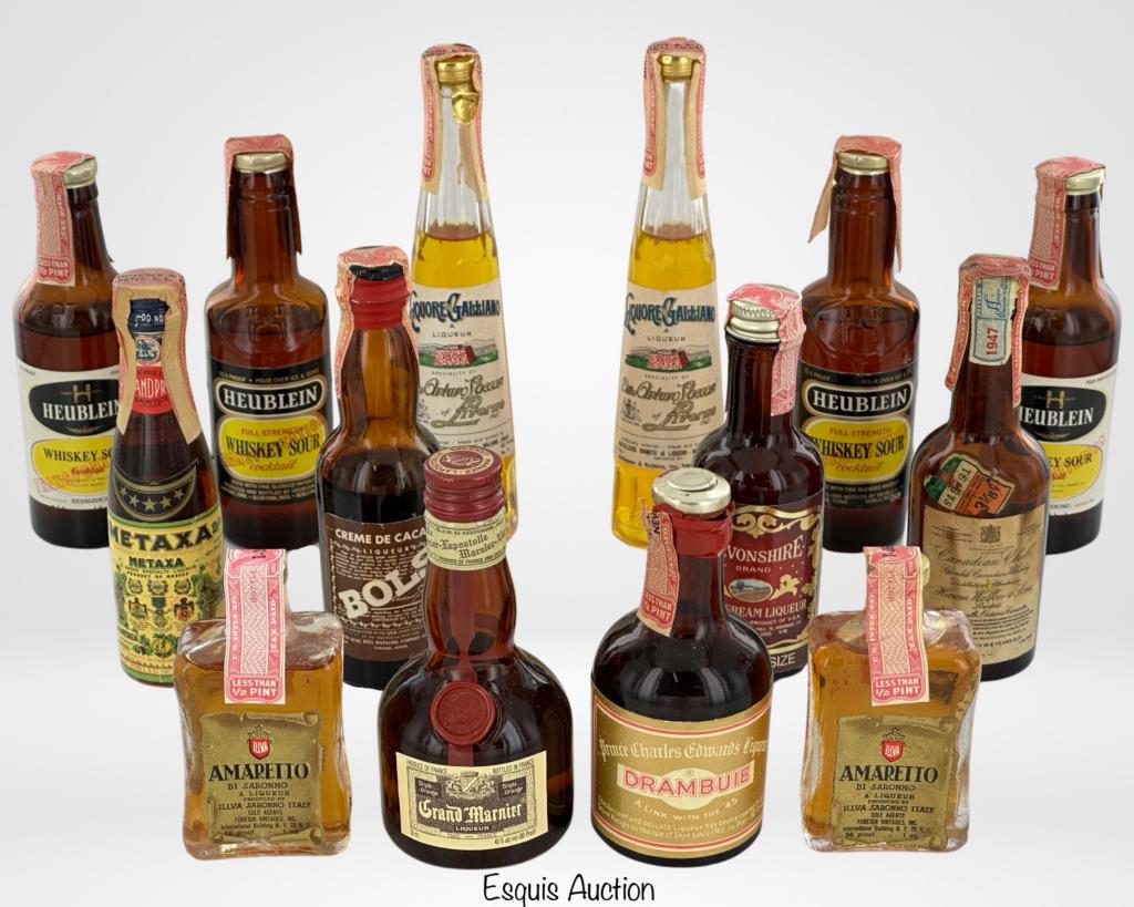Group of Vintage Mini Liquor Bottle Whiskey, Amare (1 of 6)