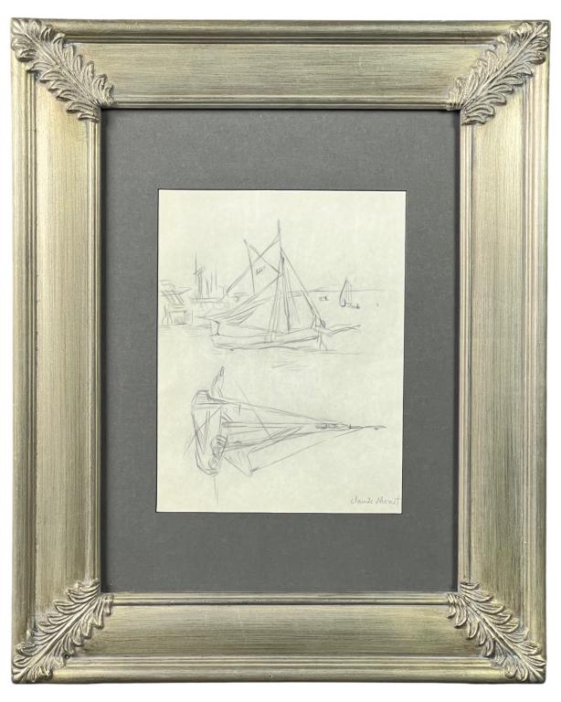 Claude Monet Sailing Boats Pencil Sketch (1 of 4)