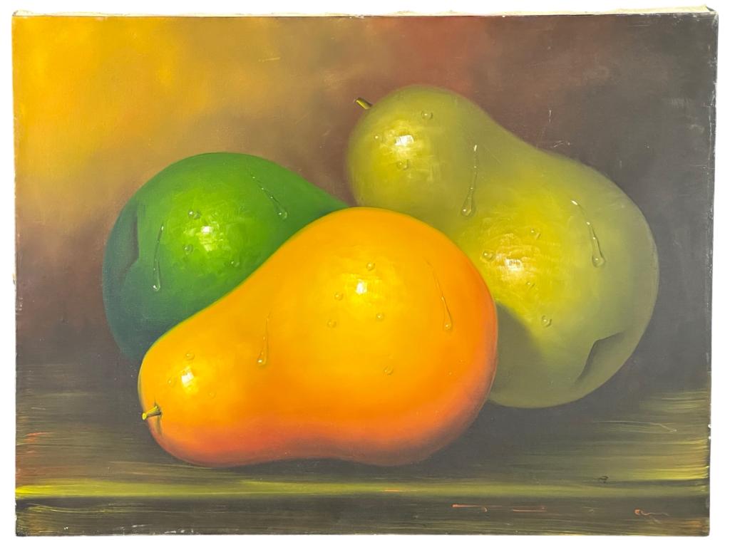Unknown Artist Realistic Still Life Pears Painting (1 of 3)