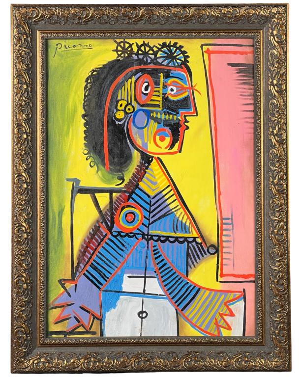 Pablo Picasso (in style) Cubist Portrait Painting (1 of 5)