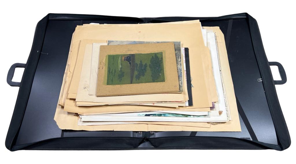 Artist's Portfolio Case full of Drawings & Sketch (1 of 9)