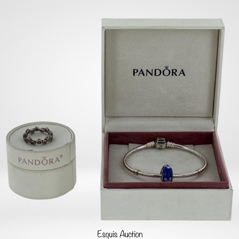 Pandora Sterling Silver Jewelry- Bracelet & Ring (1 of 5)
