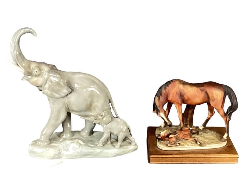 Lladro Elephants & Giuseppe Armany Horses Figurine (1 of 6)