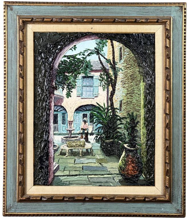 Ivan Kotterman- Courtyard Scene Oil Painting (1 of 3)