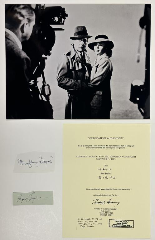 Humphrey Bogard & Ingrid Bergman Autographs (1 of 4)