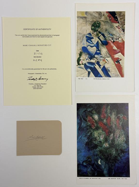 Marc Chagall Autograph/ Signature w/ Art Book Page (1 of 4)
