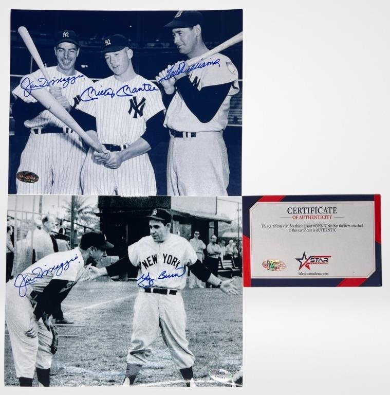 Baseball Legends Signed Photos- DiMaggio, Mantle, (1 of 9)