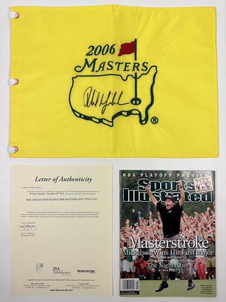 Phil Mickelson Signed '06 Masters Golf Pin Flag (1 of 4)