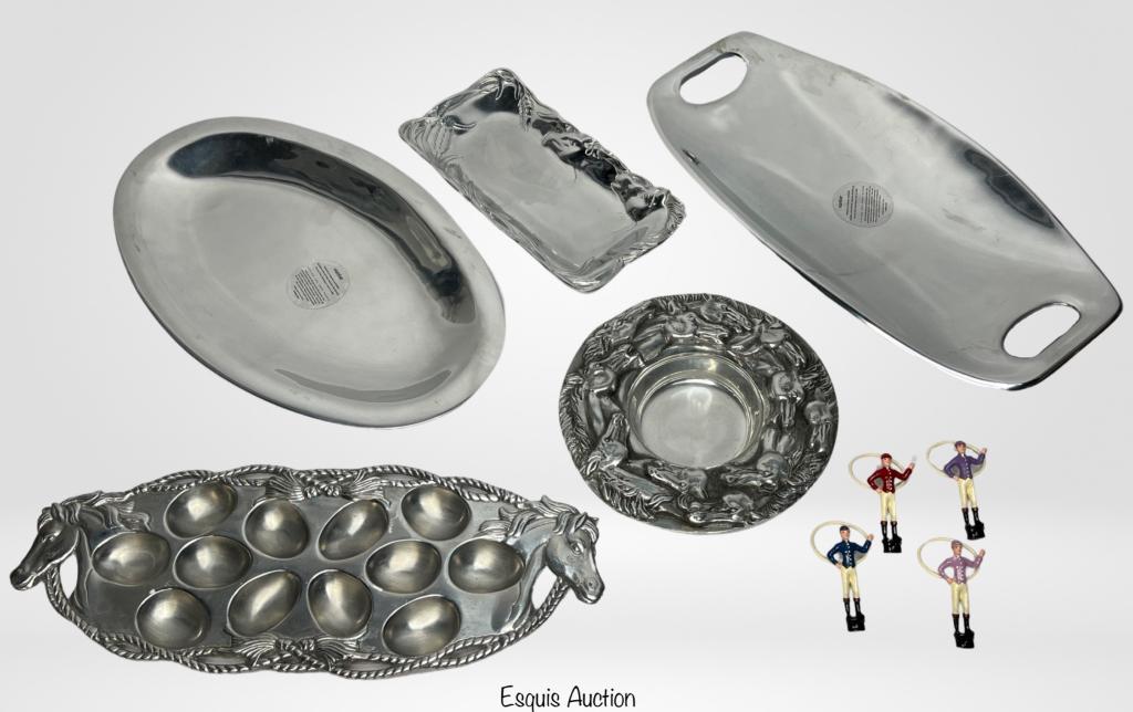 Arthur Court & Nambe Serving Trays and Jockey Ring (1 of 4)
