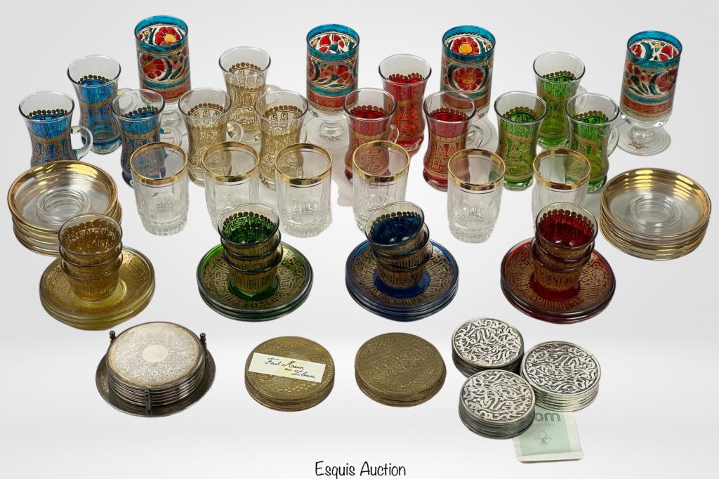 Assortment of Middle Eastern Tea Glasses & Coaster (1 of 9)