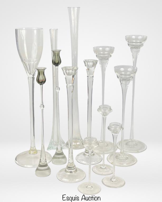 Tall Art Glass Candlestick Holders- Rosenthal, (1 of 8)
