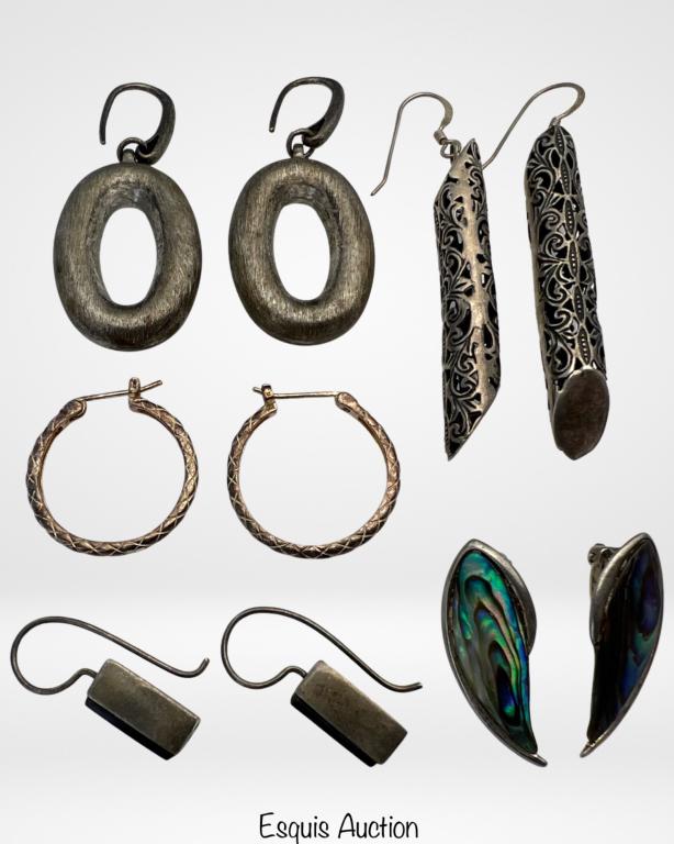 Assortment of Sterling Silver Ladies Earrings (1 of 6)