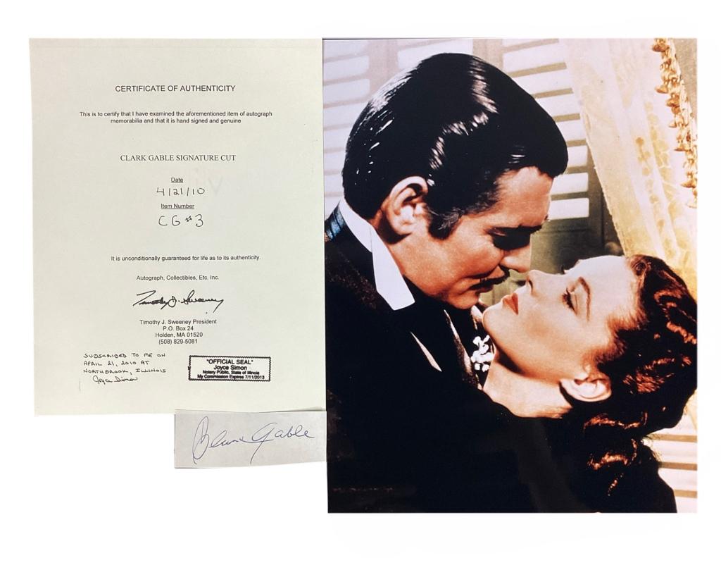 Clark Gable Autograph w/ Gone with the Wind Photo (1 of 4)