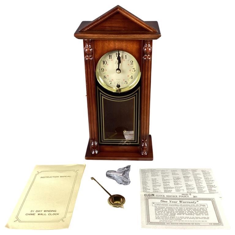 Elgin 31 Days Winding Wall Chime Clock- New (1 of 4)