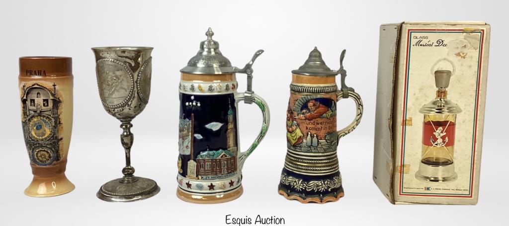 Vintage Beer Steins, Russian Goblet, Decanter (1 of 14)
