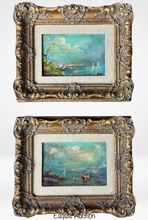 Bini- Shoreline Scene Landscape Oil Paintings (1 of 6)