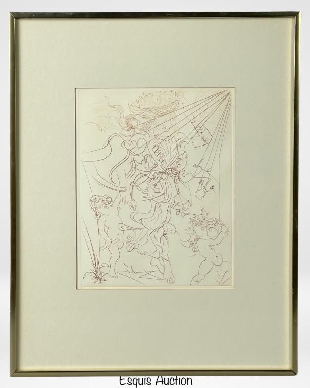 Salvador Dali "Autumn" Framed Lithograph Print (1 of 3)