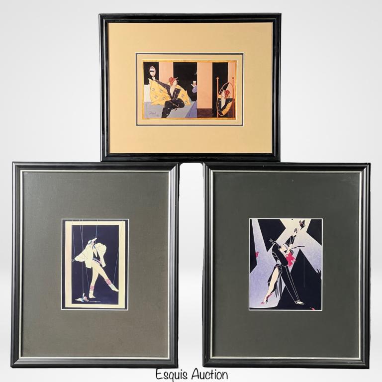 Rafael Acevedo- 3 Art Deco Lithograph Prints (1 of 8)