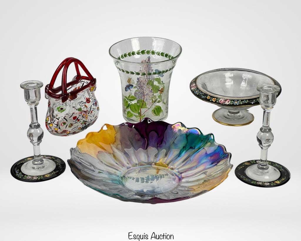 Lot of Art Glass- Murano Purse, Westmoreland Copmo (1 of 5)