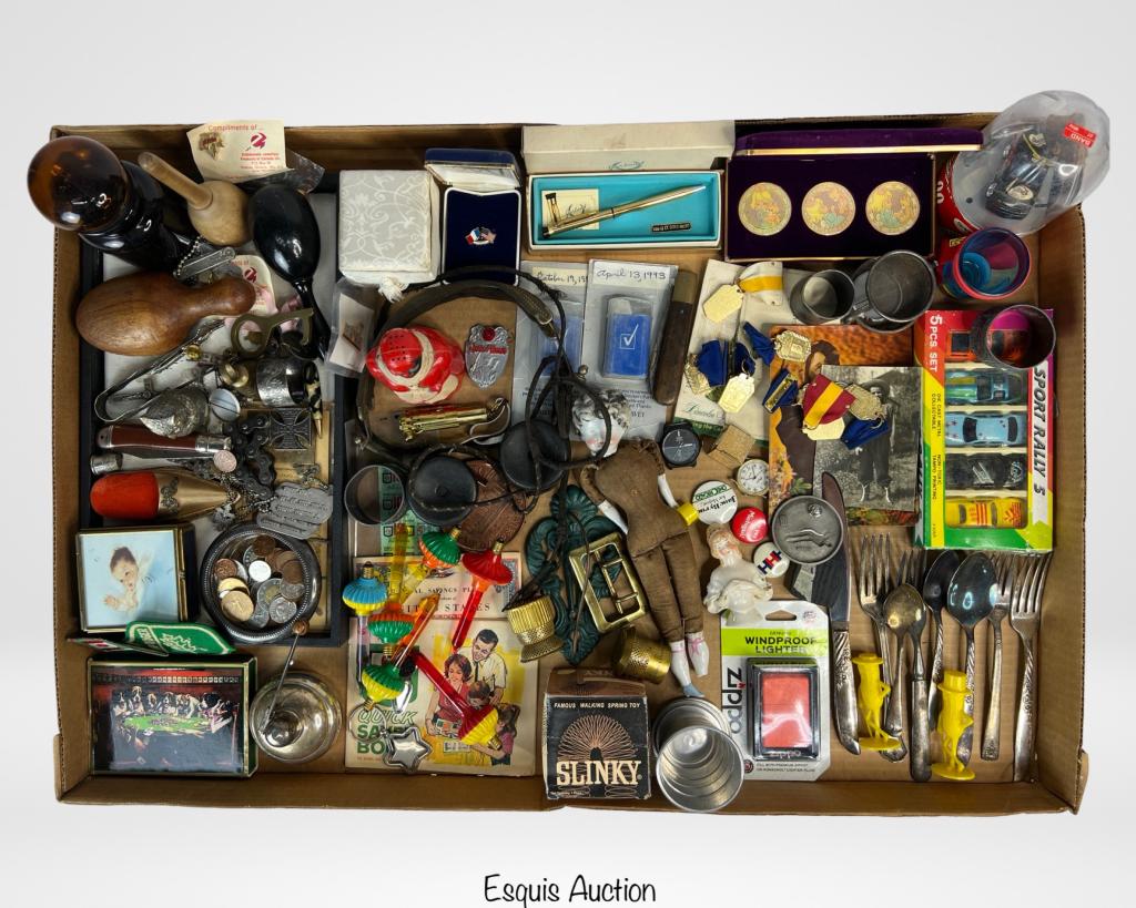 Grandfather's Junk Drawer Lot- Coins, Knives, Silv (1 of 8)