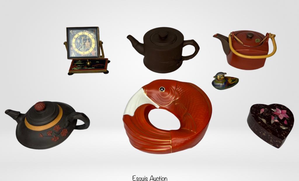 Asian Oriental Collectibles- Teapots, Koi Fish Bow (1 of 6)
