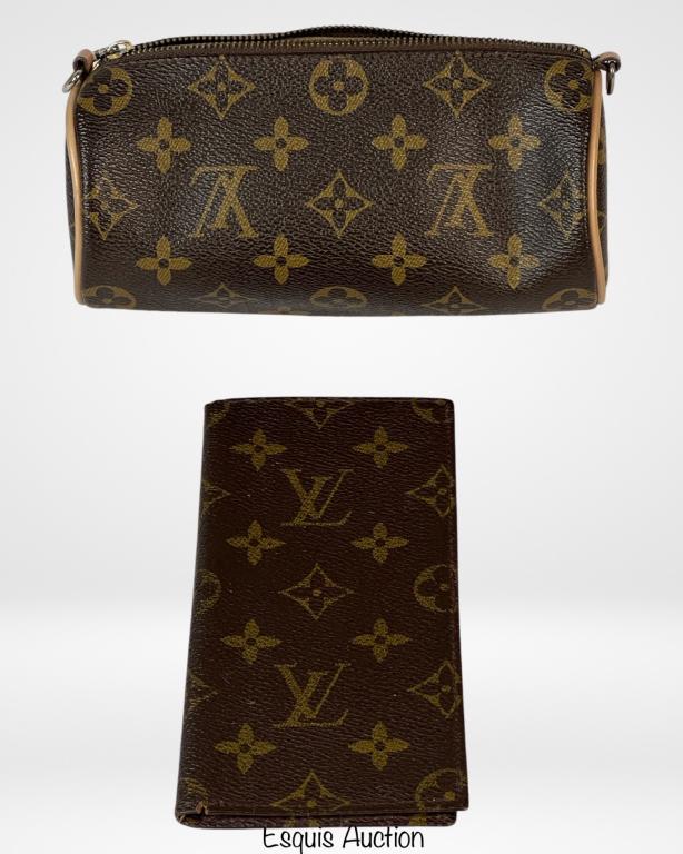 Louis Vuitton Brown Monogram Wallet & Cosmetic Bag (1 of 5)