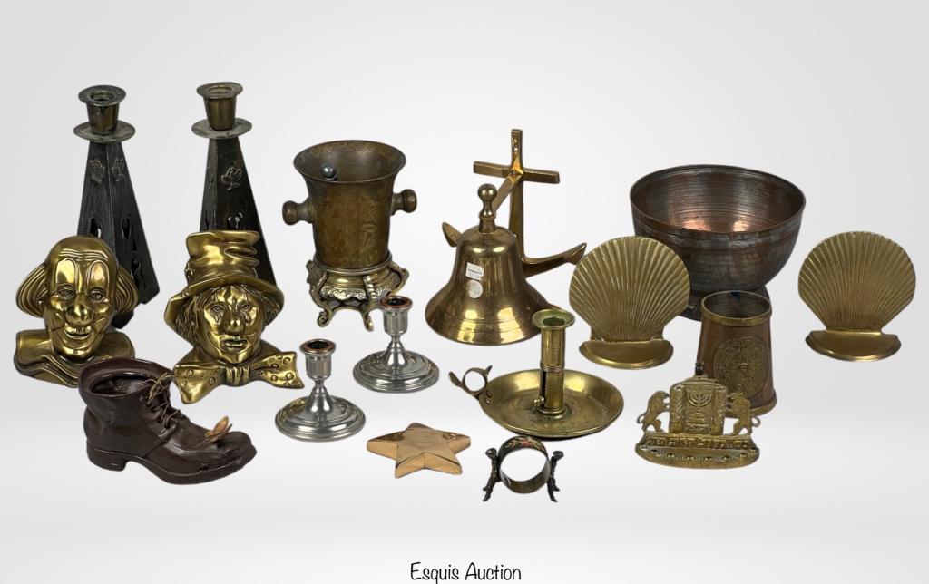 Assortment of Vintage Brass Collectibles Ship Bell (1 of 4)