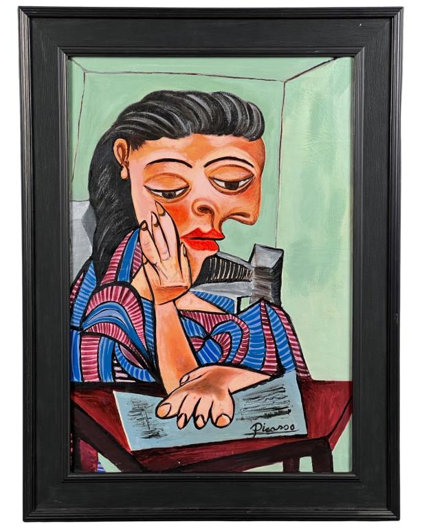 Pablo Picasso (in style) Cubist Portrait Painting (1 of 5)