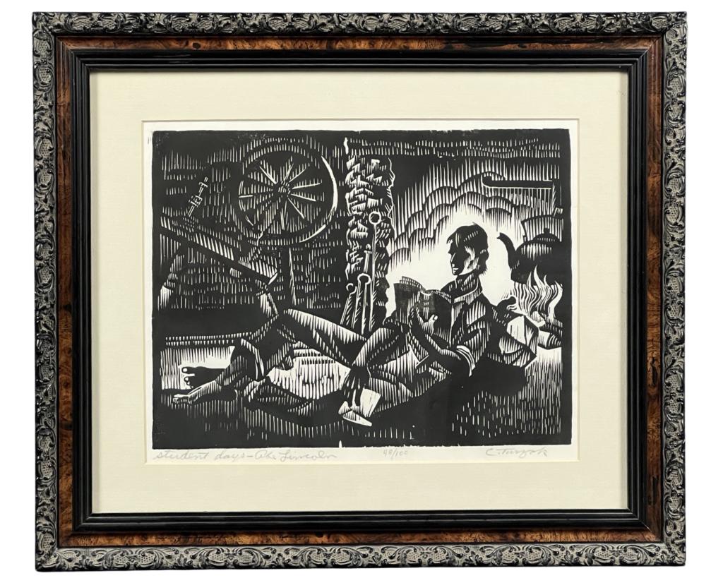 Charles Turzak- "Lincoln" Signed Woodcut Print (1 of 5)