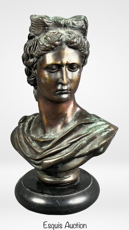 Bronze Apollo Belvedere Bust (1 of 4)