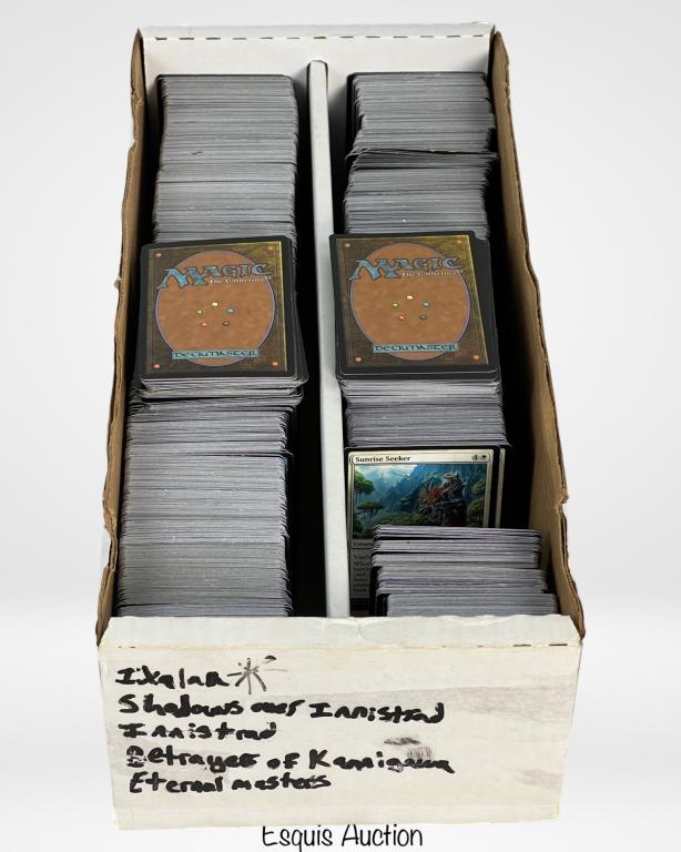 Box of Magic the Gathering Fantasy Cards: Box of Magic the Gathering Fantasy Cards. Unsearched, appear to be in good overall condition.
